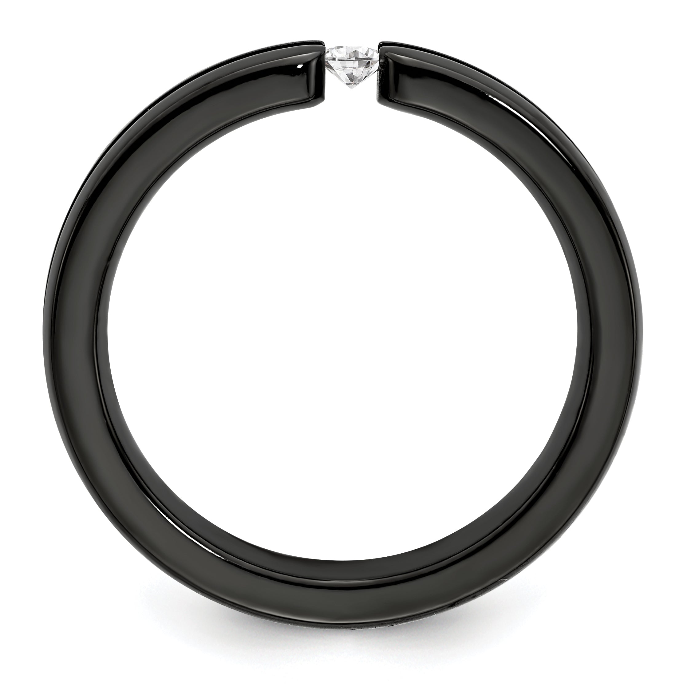 Edward Mirell Black Ti White Sapphire & Rainbow Anodized 4mm Band Secondary image