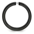 Edward Mirell Black Ti White Sapphire & Rainbow Anodized 4mm Band