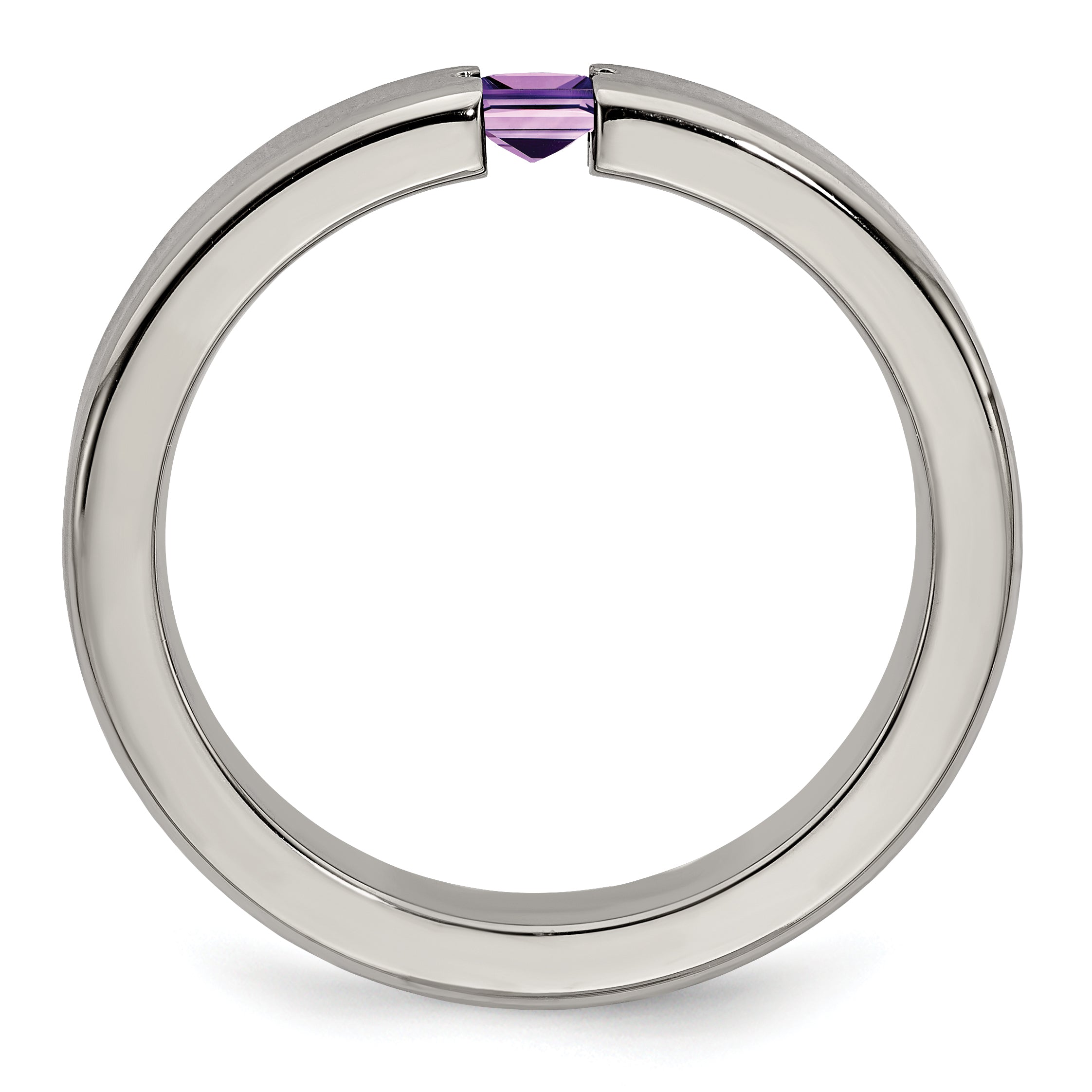 Edward Mirell Titanium Satin Amethyst 4mm Band Main image