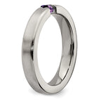 Edward Mirell Titanium Satin Amethyst 4mm Band