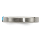 Edward Mirell Titanium Satin Blue Topaz 4mm Band
