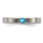 Edward Mirell Titanium Satin Blue Topaz 4mm Band
