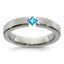 Edward Mirell Titanium Satin Blue Topaz 4mm Band