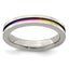 Edward Mirell Gray Titanium Rainbow Anodized Grooved Flat 4mm Band