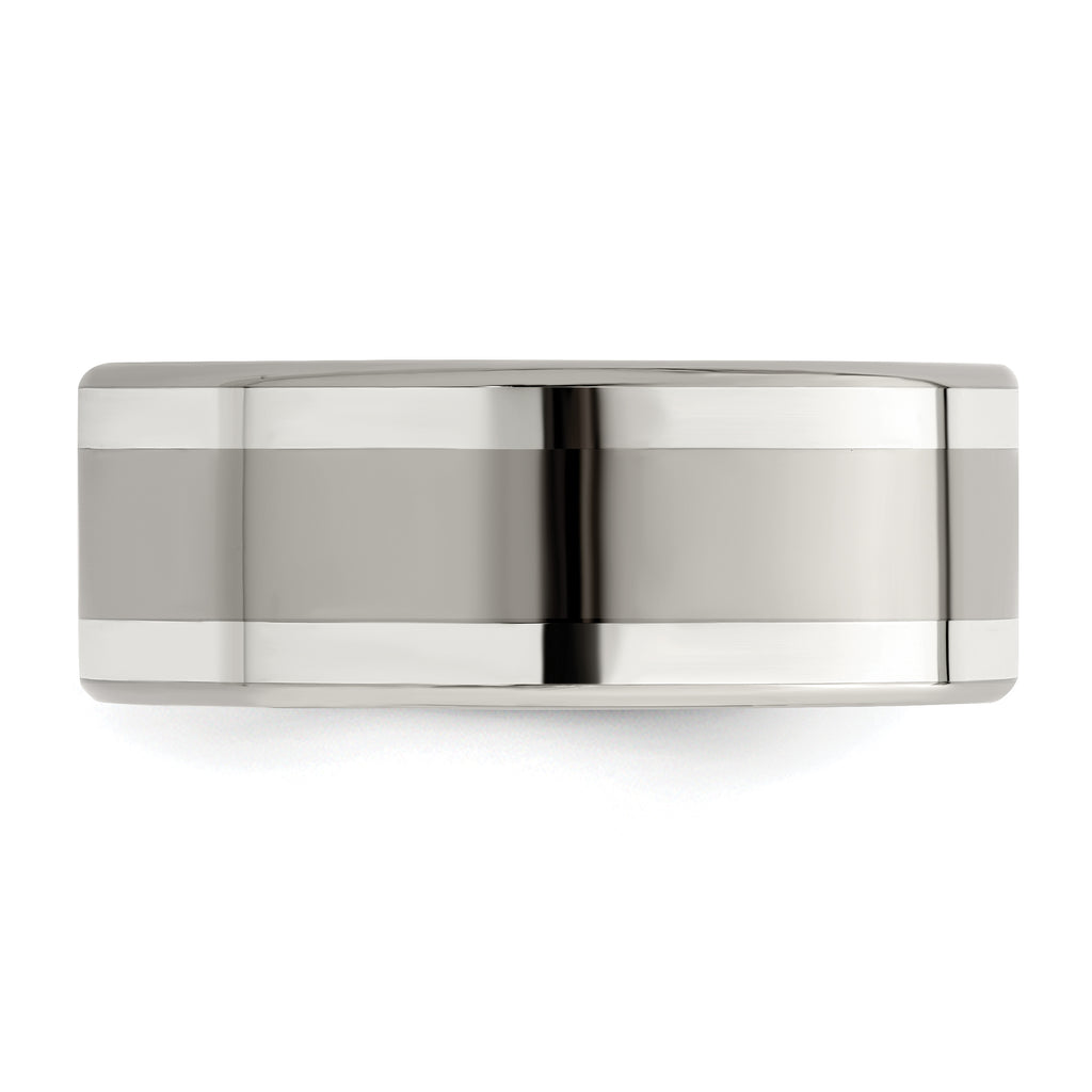 Edward Mirell Titanium with Sterling Silver Inlay 9mm Band