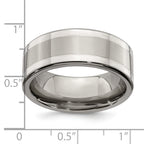 Edward Mirell Titanium with Sterling Silver Inlay 9mm Band