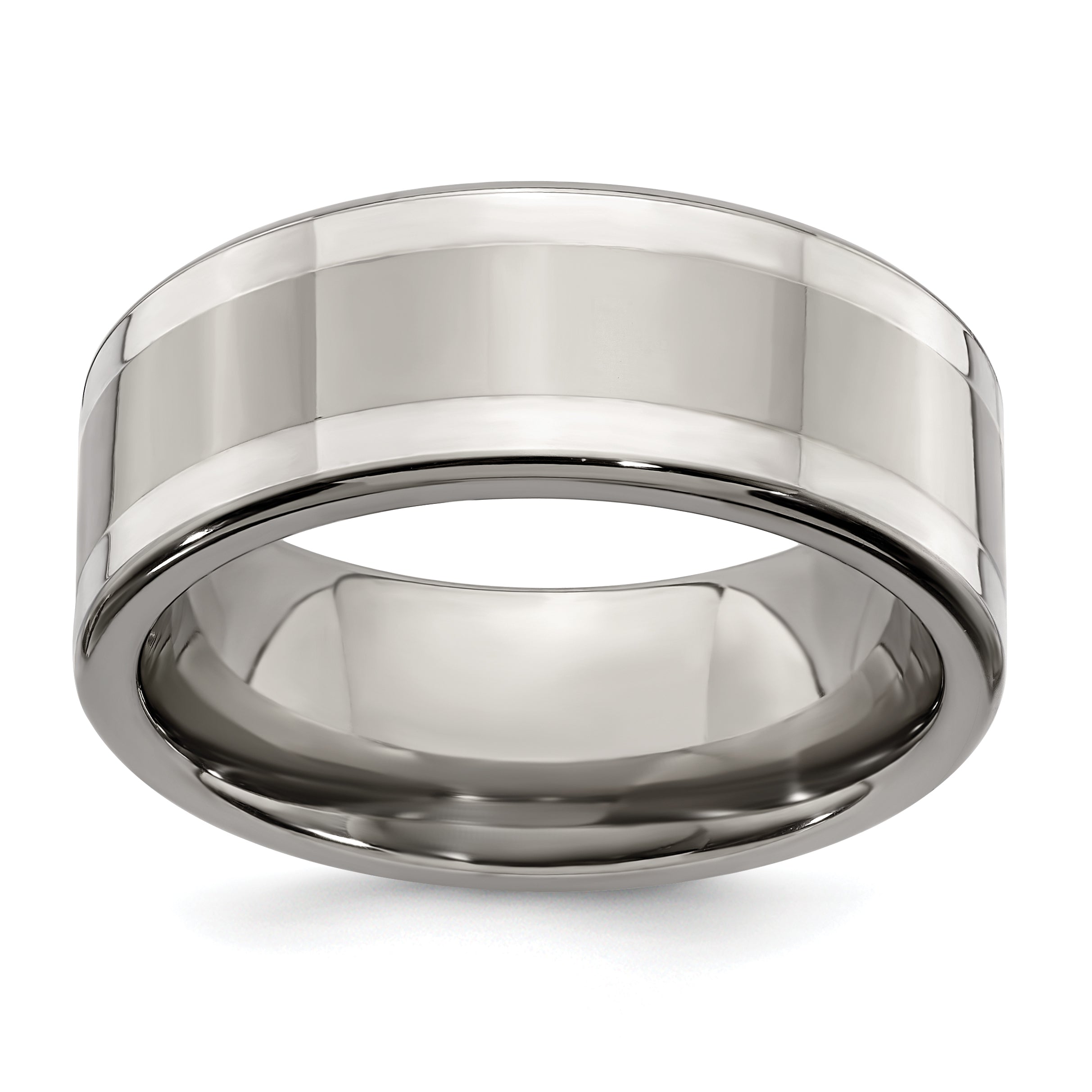 Edward Mirell Titanium with Sterling Silver Inlay 9mm Band Main image