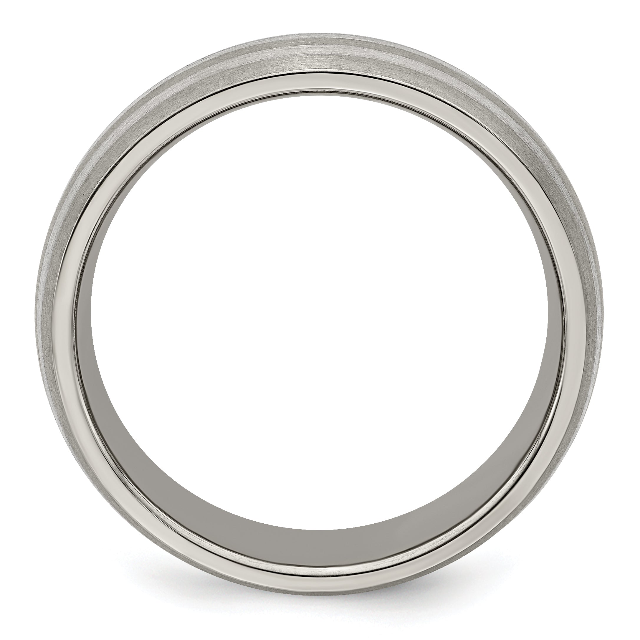 Edward Mirell Titanium with Sterling Silver Inlay Brushed 7mm Band Secondary image