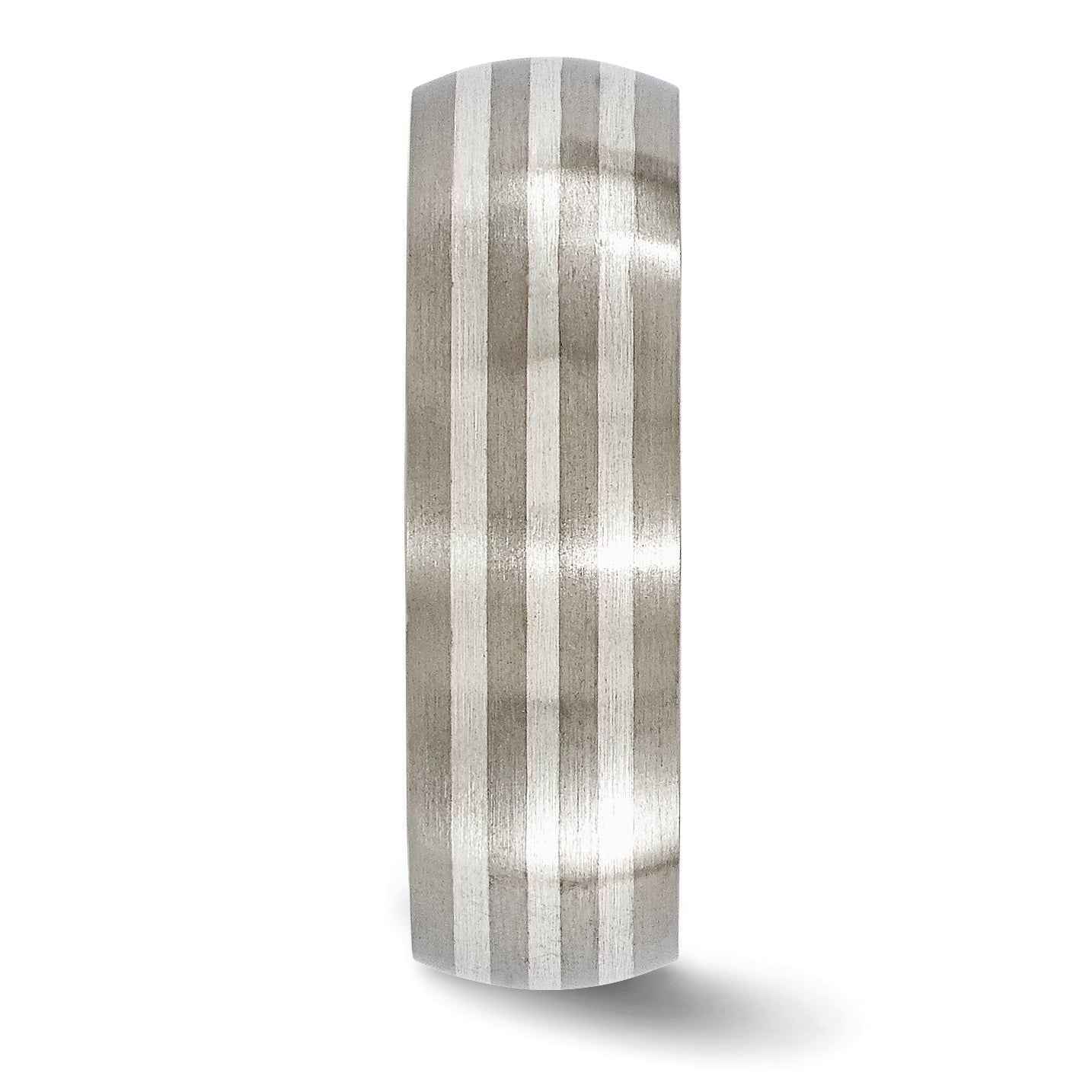 Edward Mirell Titanium with Sterling Silver Inlay Brushed 7mm Band