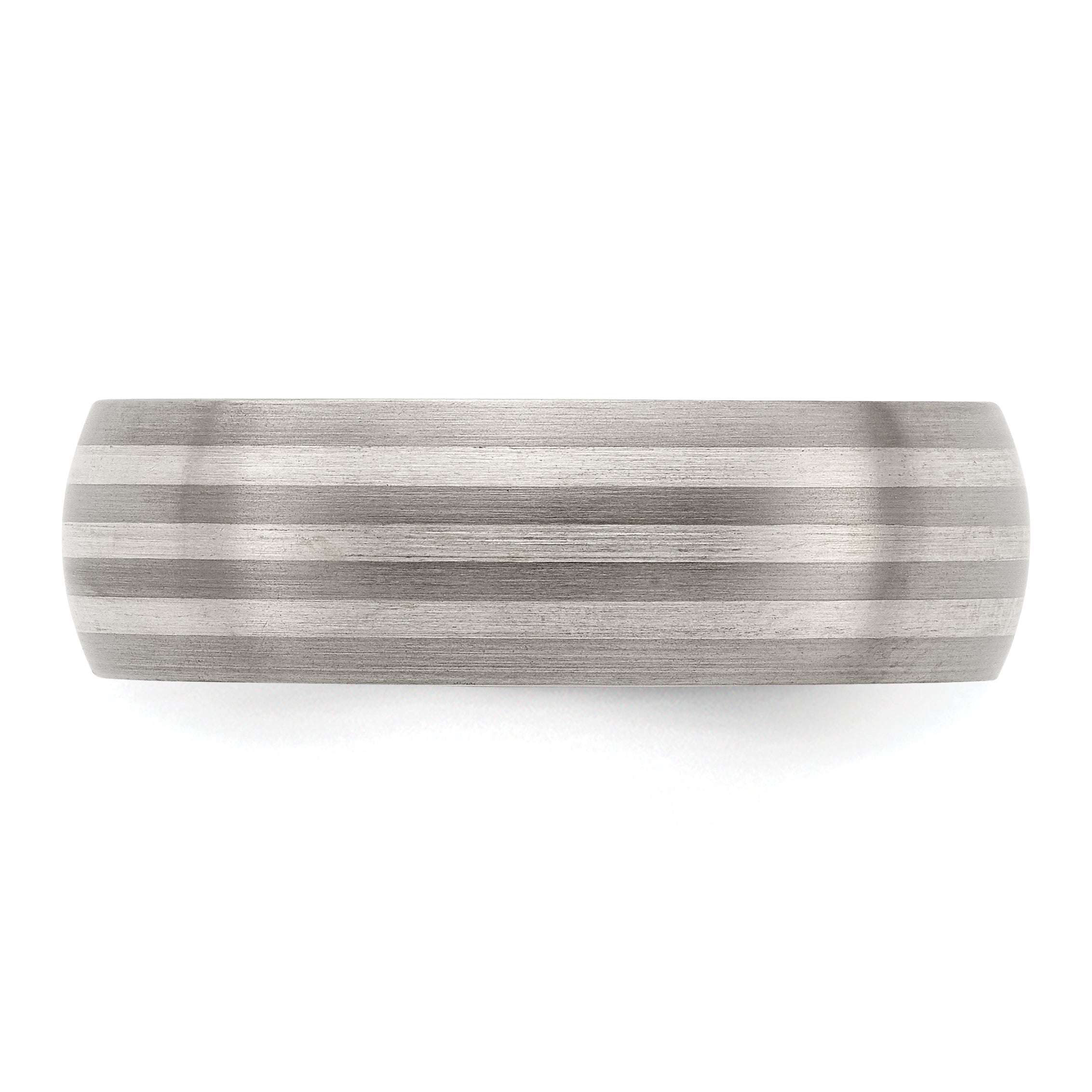 Edward Mirell Titanium with Sterling Silver Inlay Brushed 7mm Band