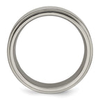 Edward Mirell Titanium Brushed&Polished w/Sterling Silver 7mm Band
