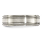Edward Mirell Titanium Brushed&Polished w/Sterling Silver 7mm Band