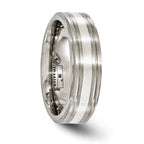 Edward Mirell Titanium Brushed&Polished w/Sterling Silver 7mm Band