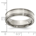 Edward Mirell Titanium Brushed&Polished w/Sterling Silver 7mm Band