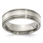 Edward Mirell Titanium Brushed&Polished w/Sterling Silver 7mm Band