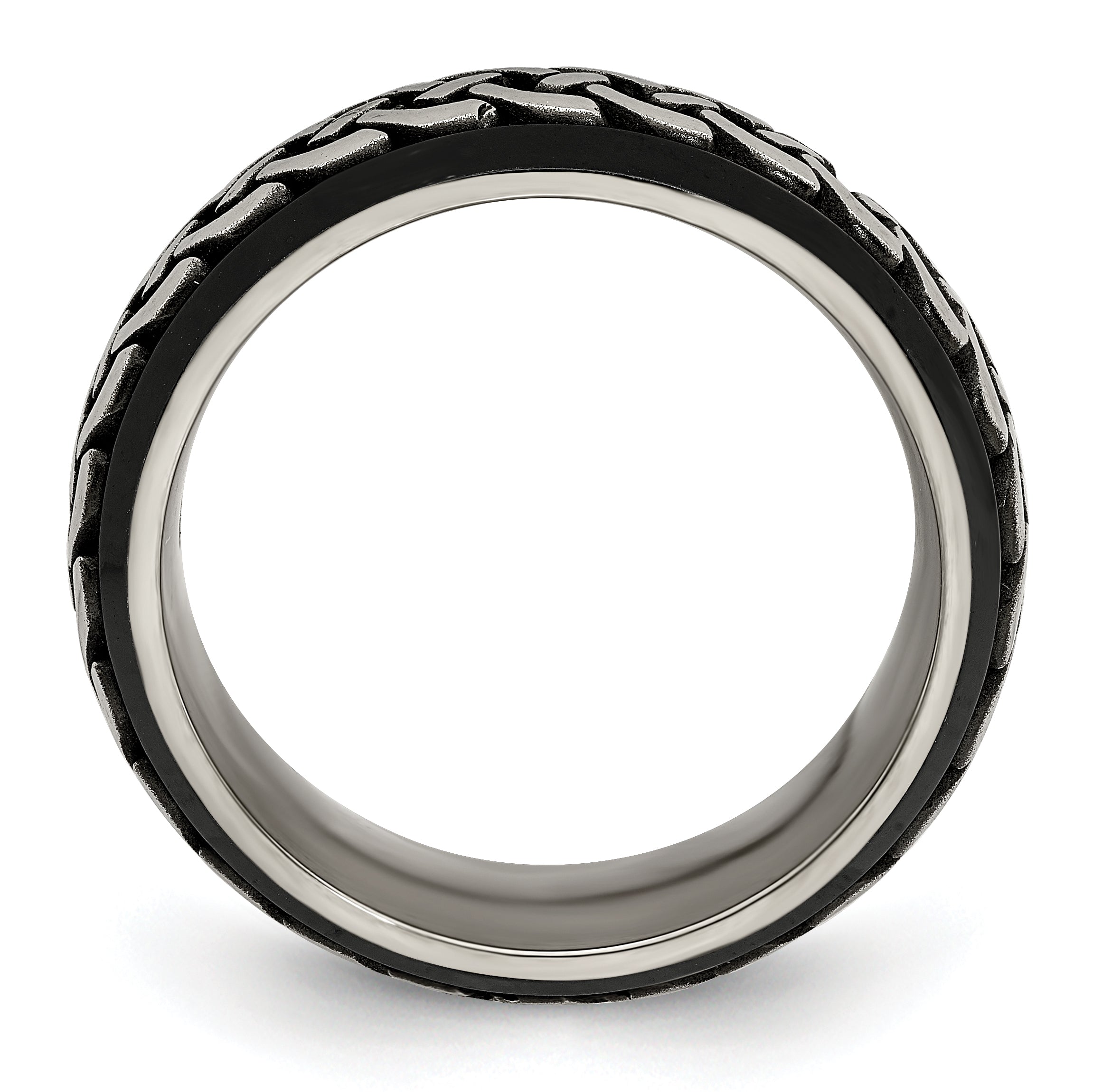 Edward Mirell Black Ti & Titanium Casted 9mm Band