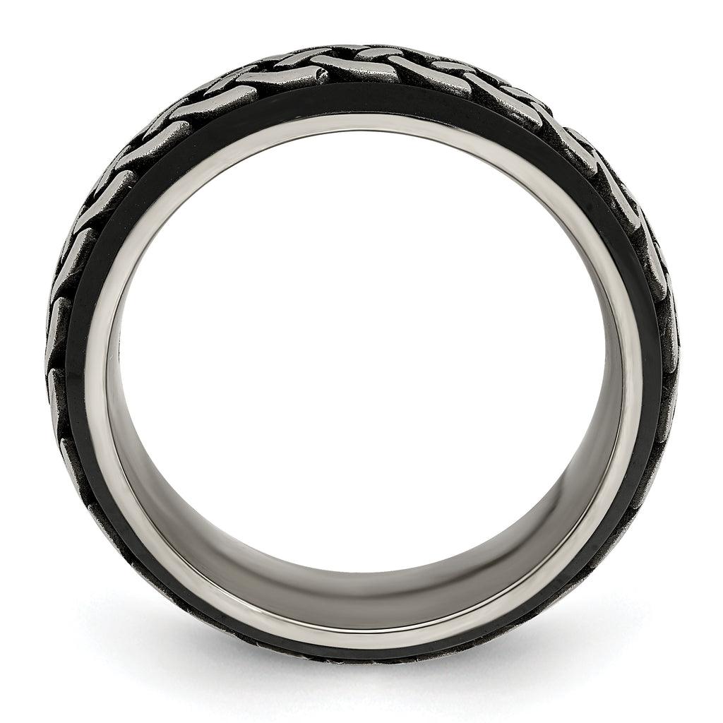 Edward Mirell Black Ti & Titanium Casted 9mm Band