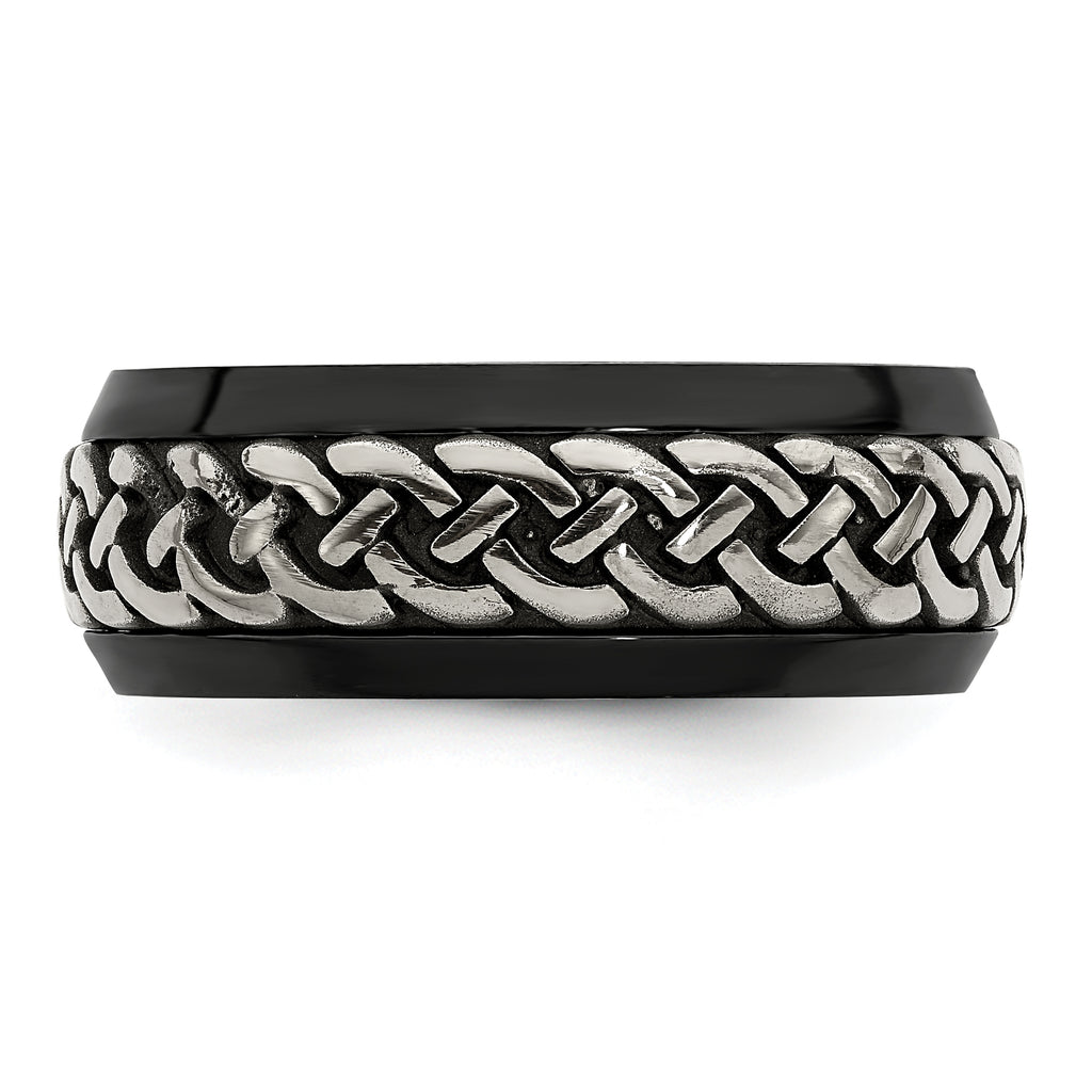 Edward Mirell Black Ti & Titanium Casted 9mm Band