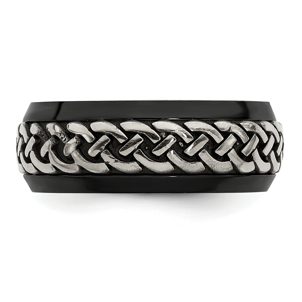 Edward Mirell Black Ti & Titanium Casted 9mm Band