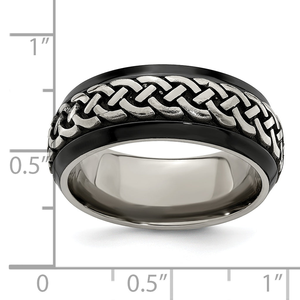 Edward Mirell Black Ti & Titanium Casted 9mm Band