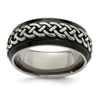 Edward Mirell Black Ti & Titanium Casted 9mm Band
