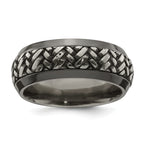 Edward Mirell Black Ti & Titanium Beveled Casated 9mm Band