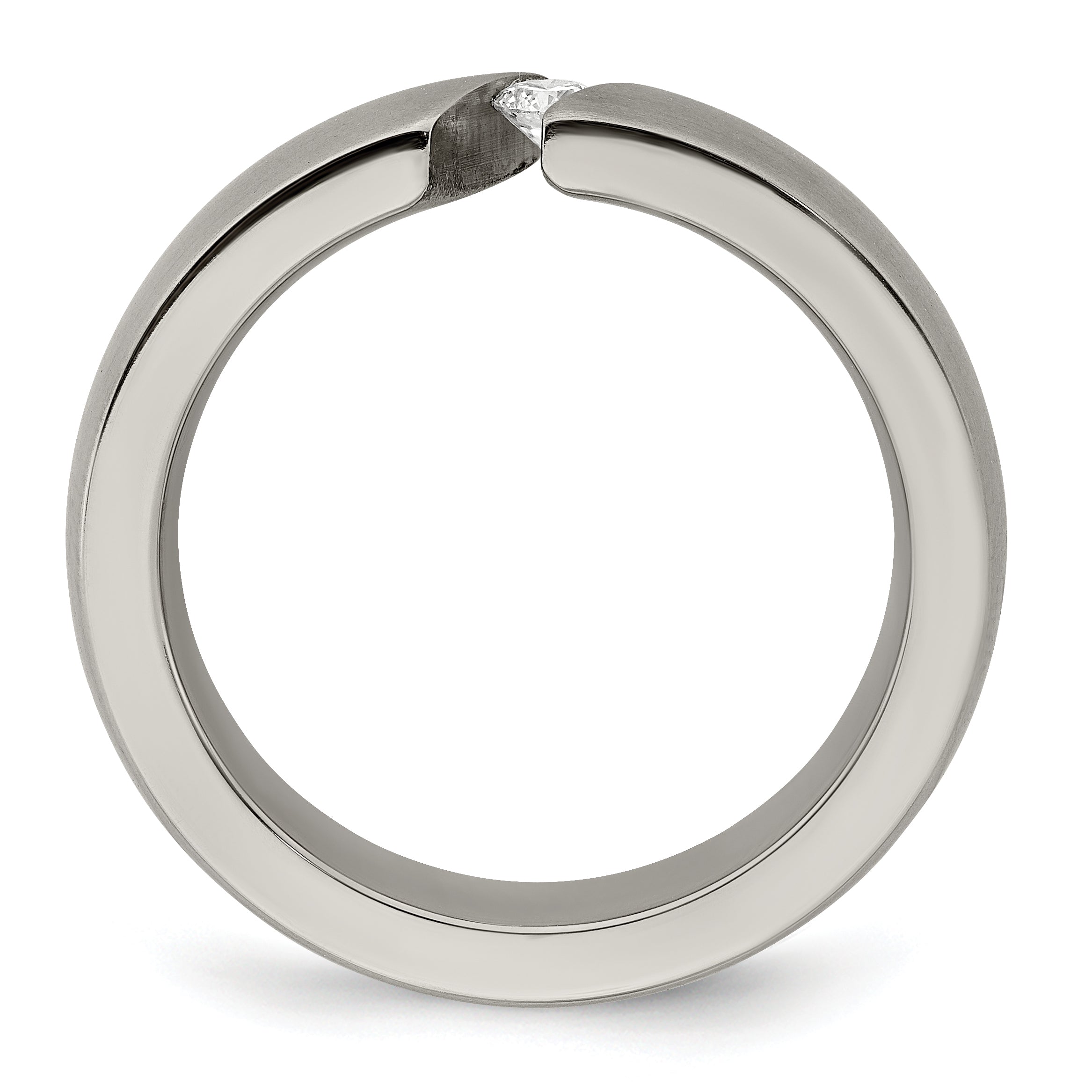 Edward Mirell Titanium Brushed .10ct Diamond 6mm Band Secondary image