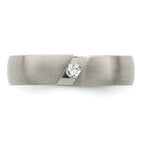 Edward Mirell Titanium Brushed .10ct Diamond 6mm Band