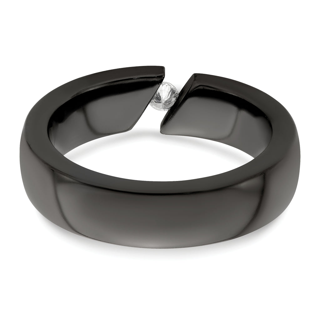 Edward Mirell Black Ti .10ct Diamond 6mm Band