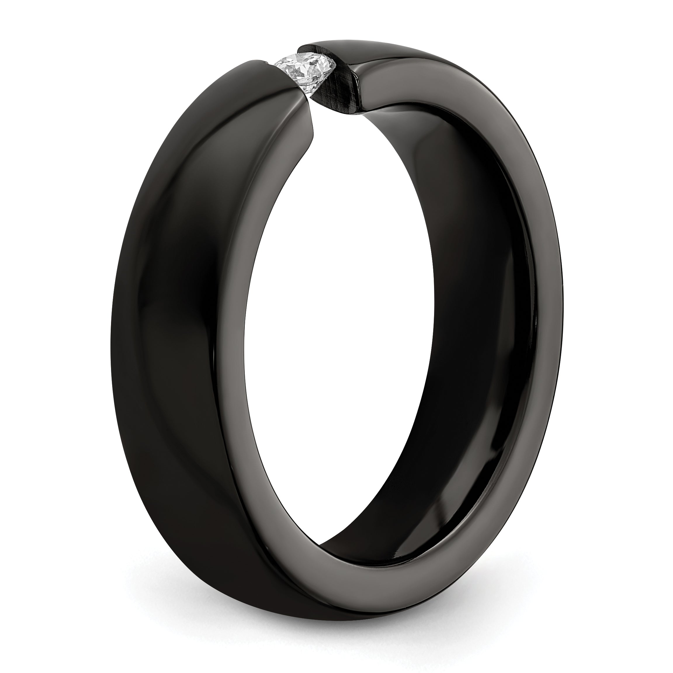 Edward Mirell Black Ti .10ct Diamond 6mm Band