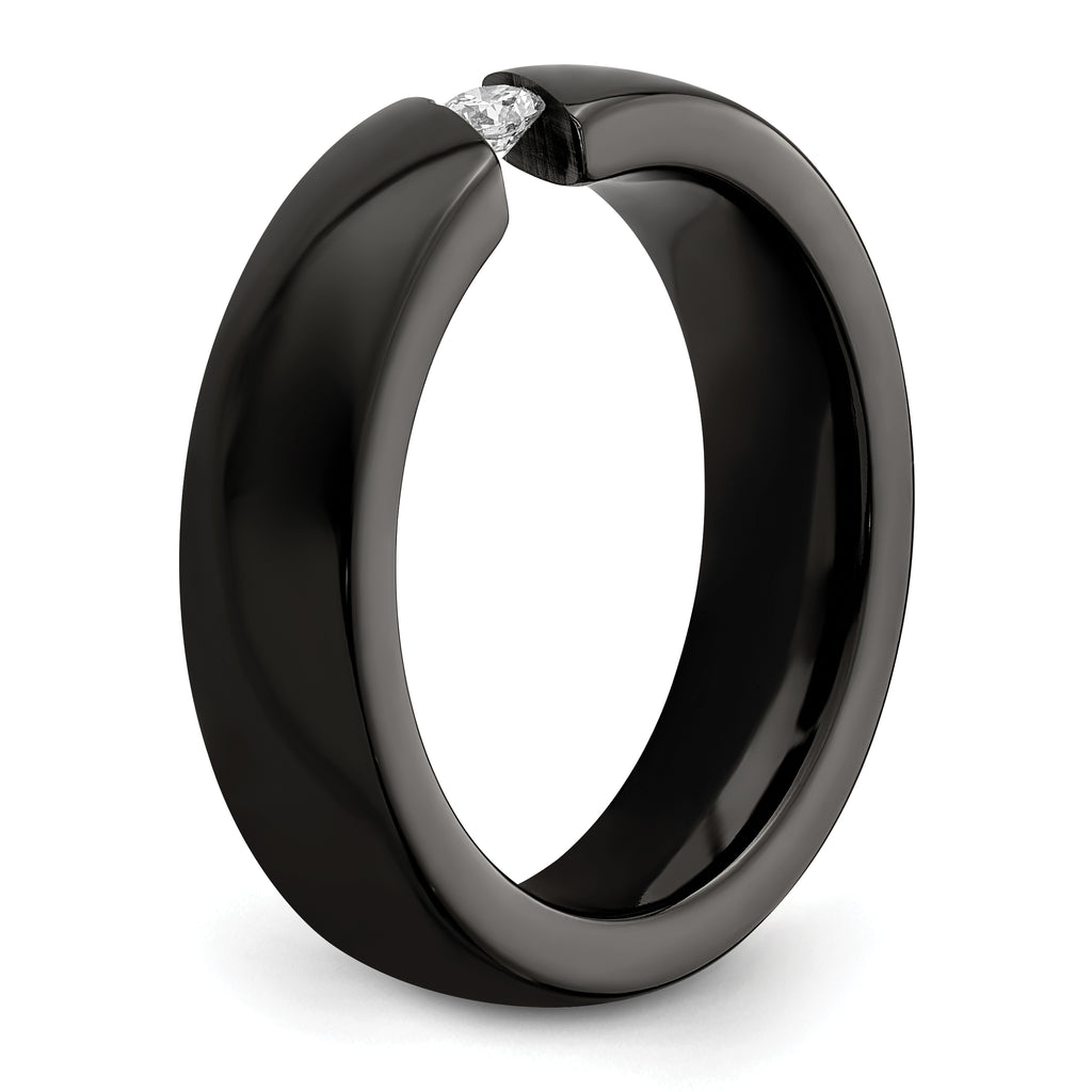 Edward Mirell Black Ti .10ct Diamond 6mm Band