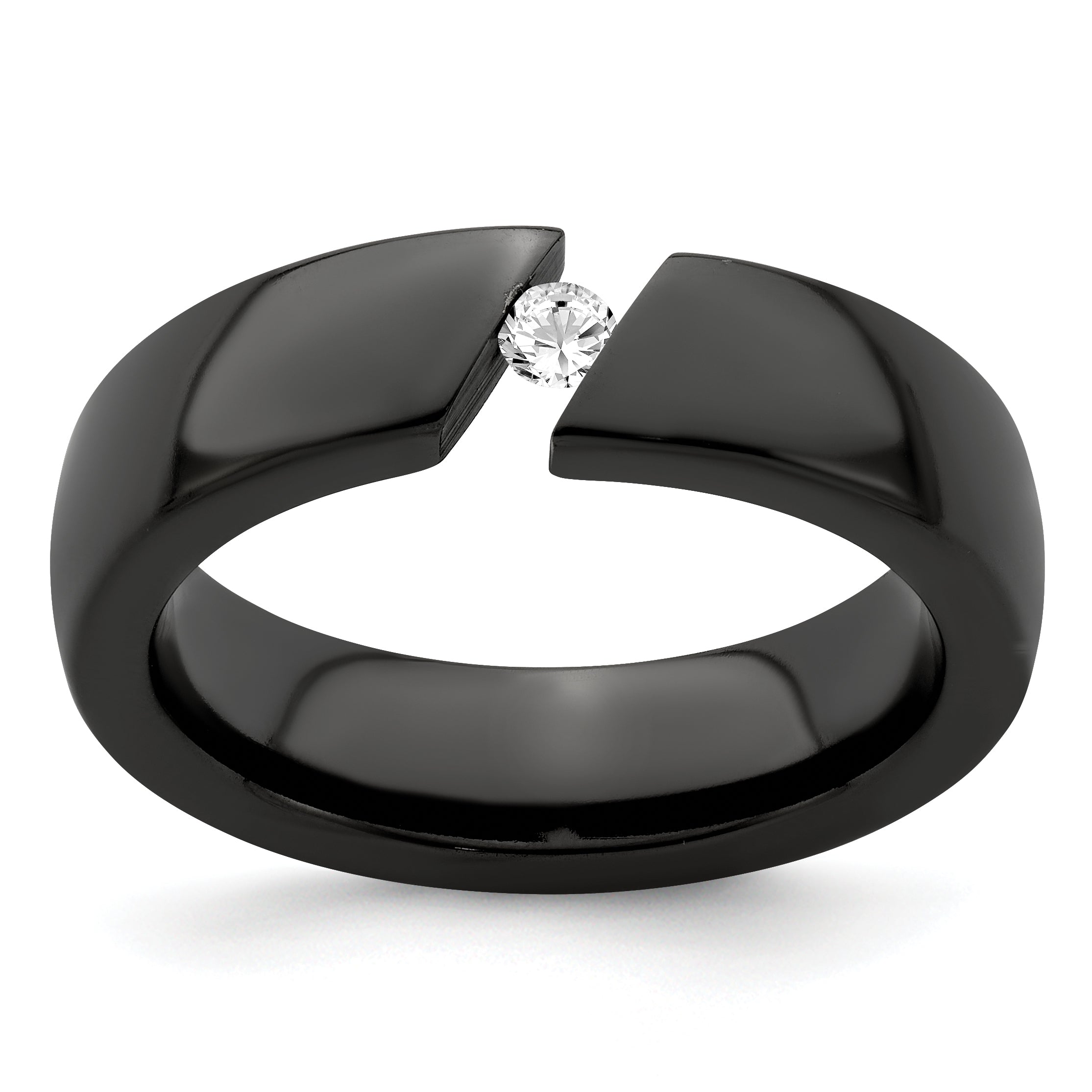 Edward Mirell Black Ti .10ct Diamond 6mm Band Main image