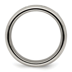 Edward Mirell Titanium Beveled .09 ct Dia With Sterling Silver Bezel Band