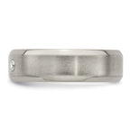 Edward Mirell Titanium Beveled .09 ct Dia With Sterling Silver Bezel Band