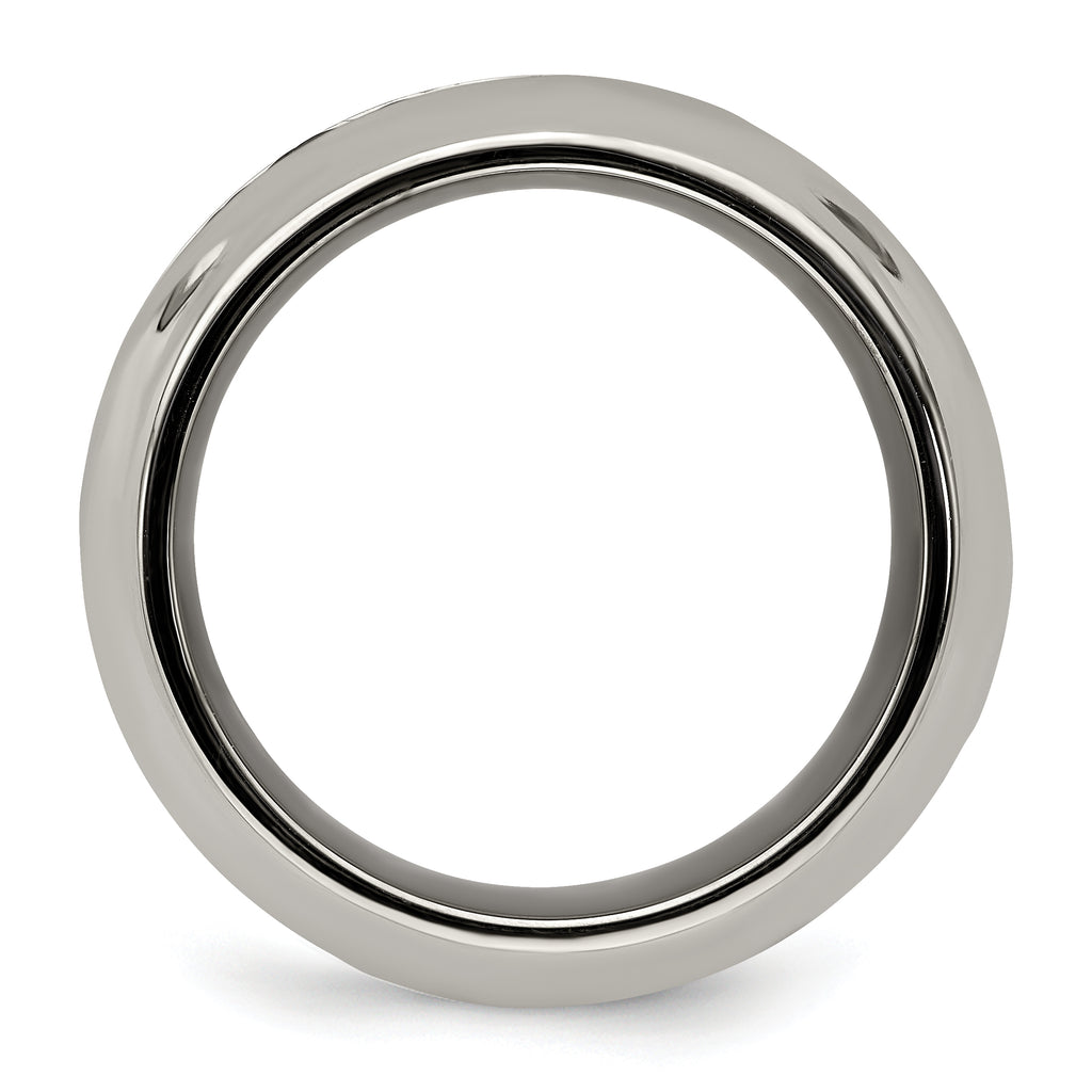 Edward Mirell Stainless Steel and Black Ti Double Cable 10.75mm Band