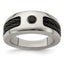 Edward Mirell Titanium Double Cable and Black Spinel with Sterling Silver Bezel 8mm Band