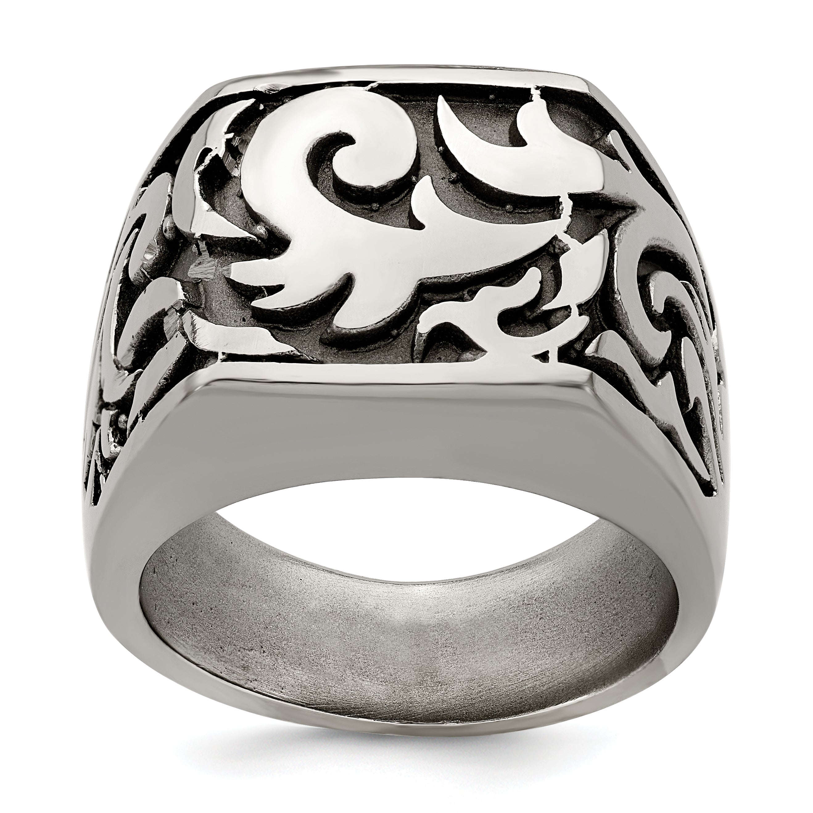 Edward Mirell Titanium Casted Design Signet Ring Main image