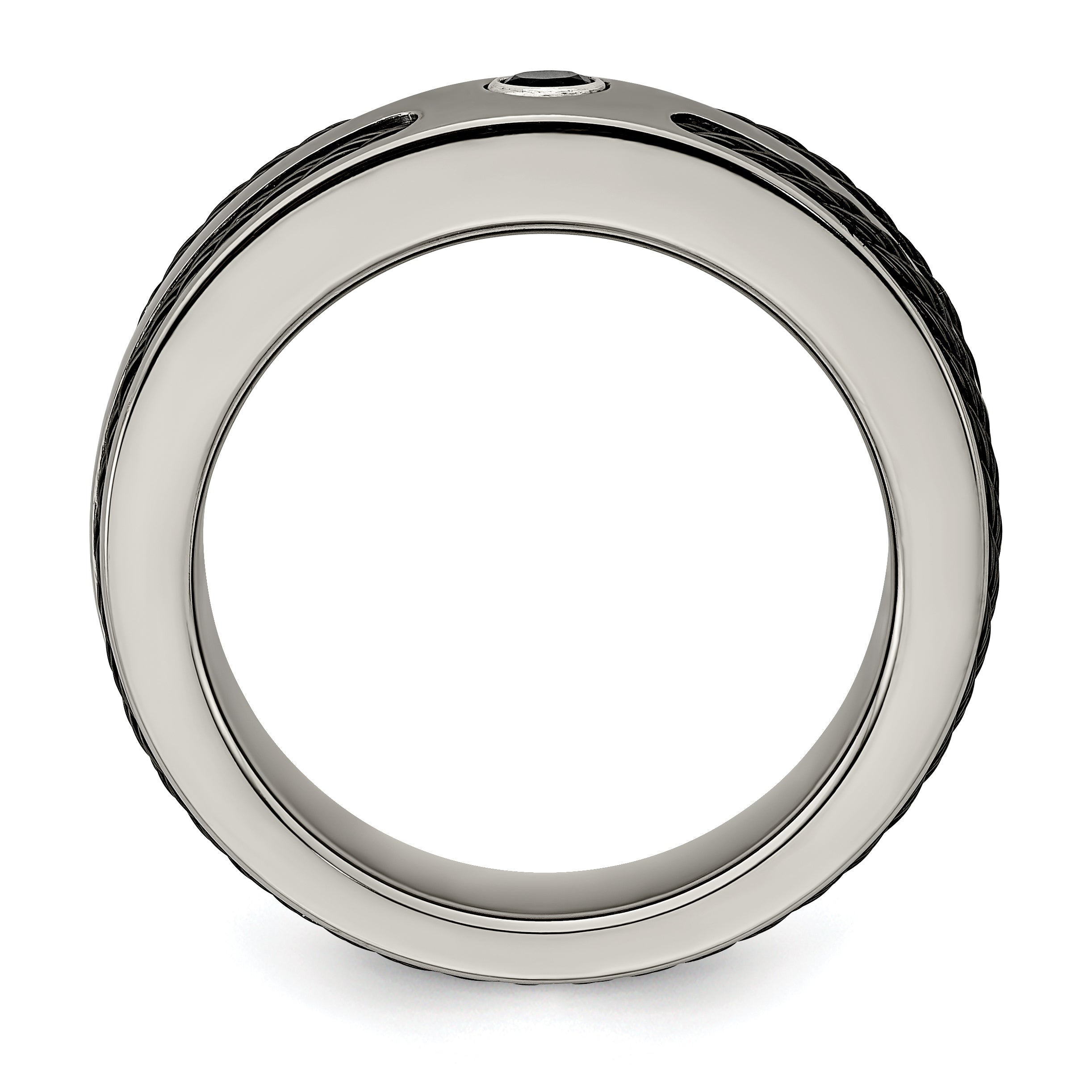 Edward Mirell Titanium Spinel With Argentium Silver Bezel & Cable 7mm Ring Secondary image