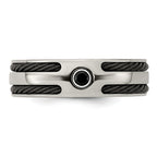 Edward Mirell Titanium Spinel With Argentium Silver Bezel & Cable 7mm Ring