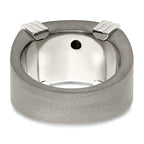 Edward Mirell Titanium & Argentium Sterling Silver .06ct Dia Signet Ring