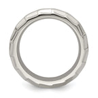 Edward Mirell Titanium Faceted Edge Brushed/Polished 8mm Concave Band Size 10.5