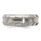 Edward Mirell Titanium Faceted Edge Brushed/Polished 8mm Concave Band Size 10.5