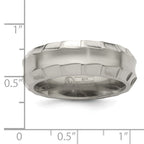 Edward Mirell Titanium Faceted Edge Brushed/Polished 8mm Concave Band Size 10.5