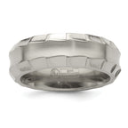 Edward Mirell Titanium Faceted Edge Brushed/Polished 8mm Concave Band Size 10.5