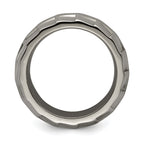 Edward Mirell Titanium Faceted Edge Brushed/Polished 12mm Concave Band