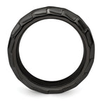 Edward Mirell Black Ti Polished Faceted Edges 8mm Ring