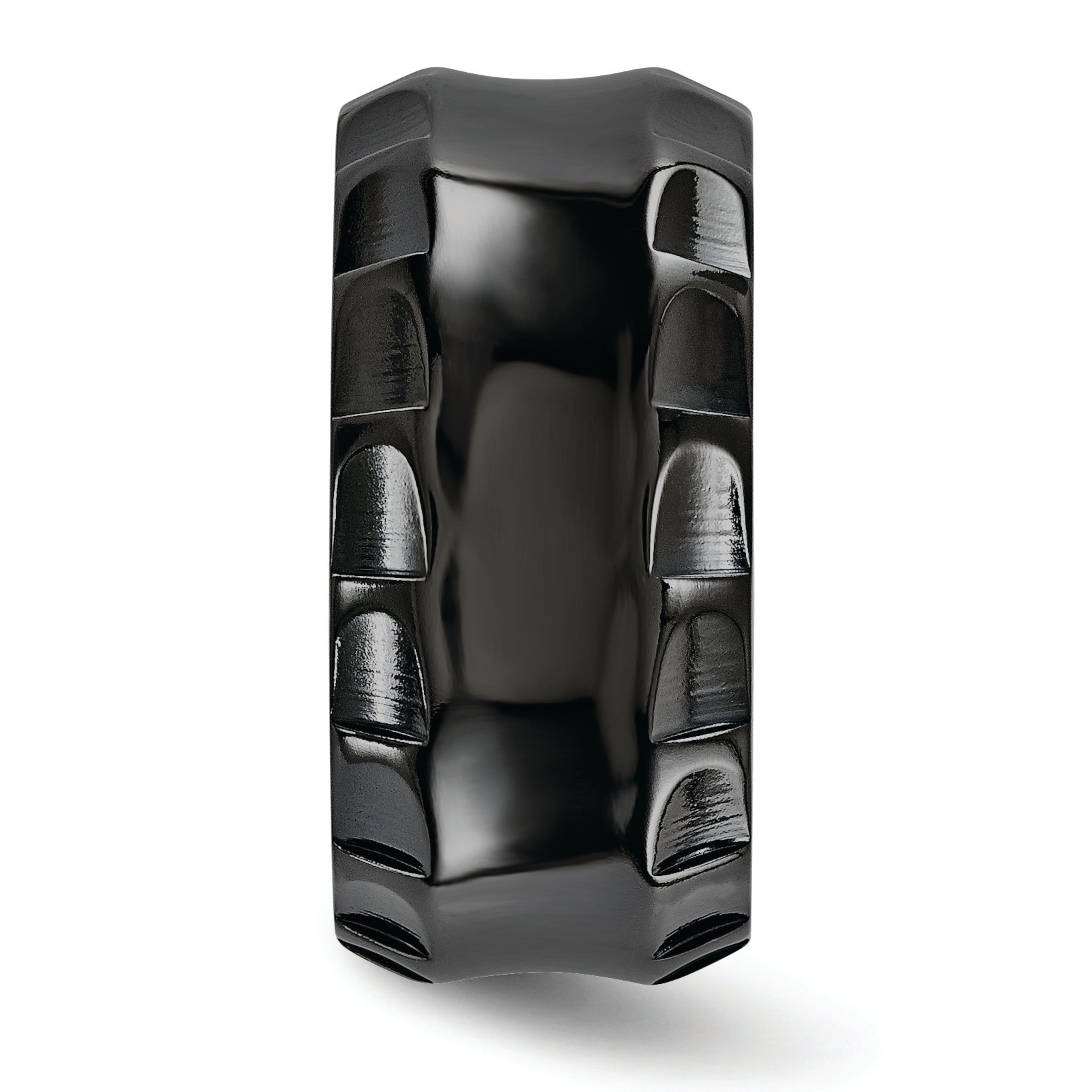 Edward Mirell Black Ti Faceted Edges Polished 12mm Ring