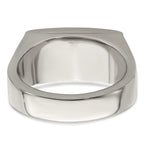 Edward Mirell Titanium Black Leather Insert Polished Ring
