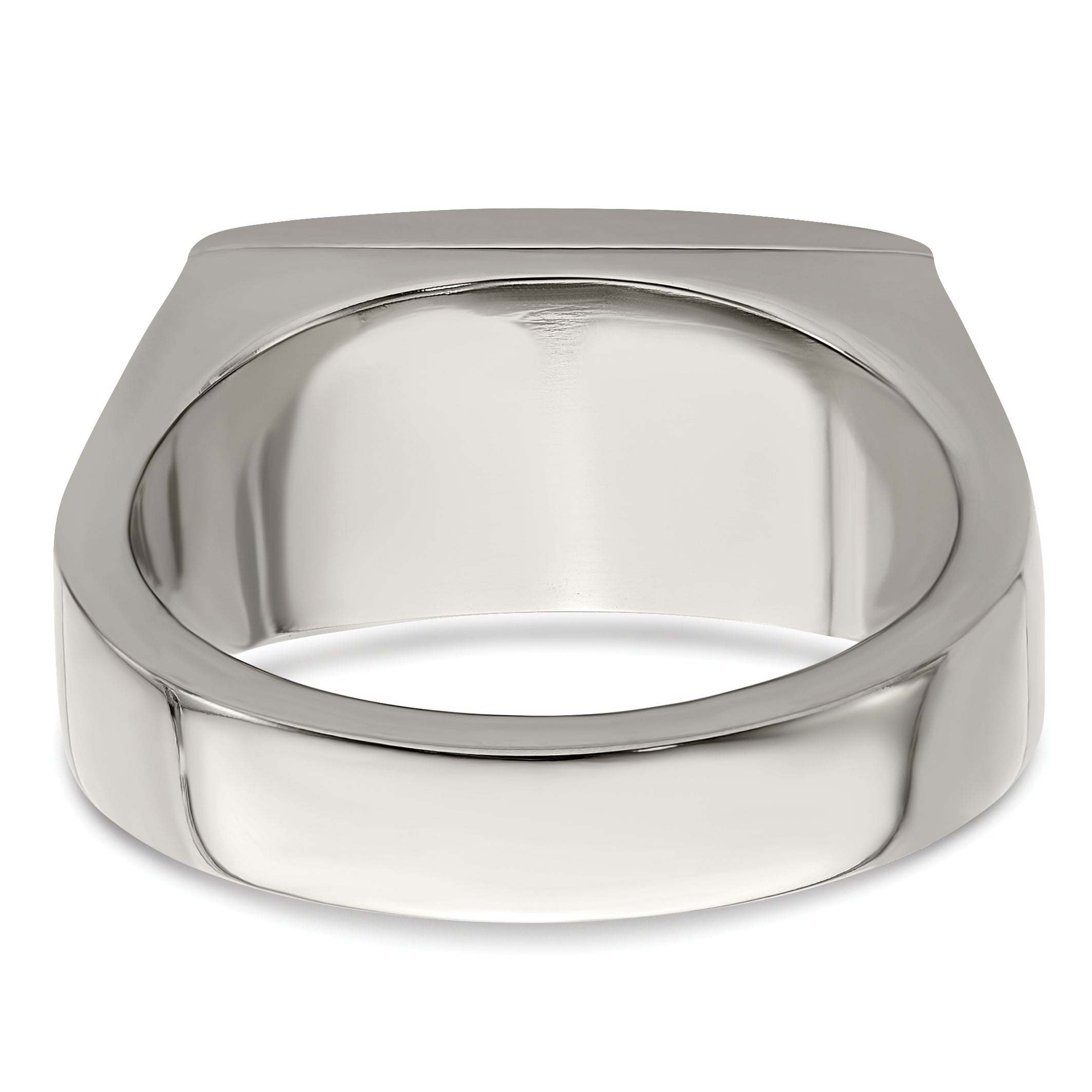 Edward Mirell Titanium Black Leather Insert Polished Ring