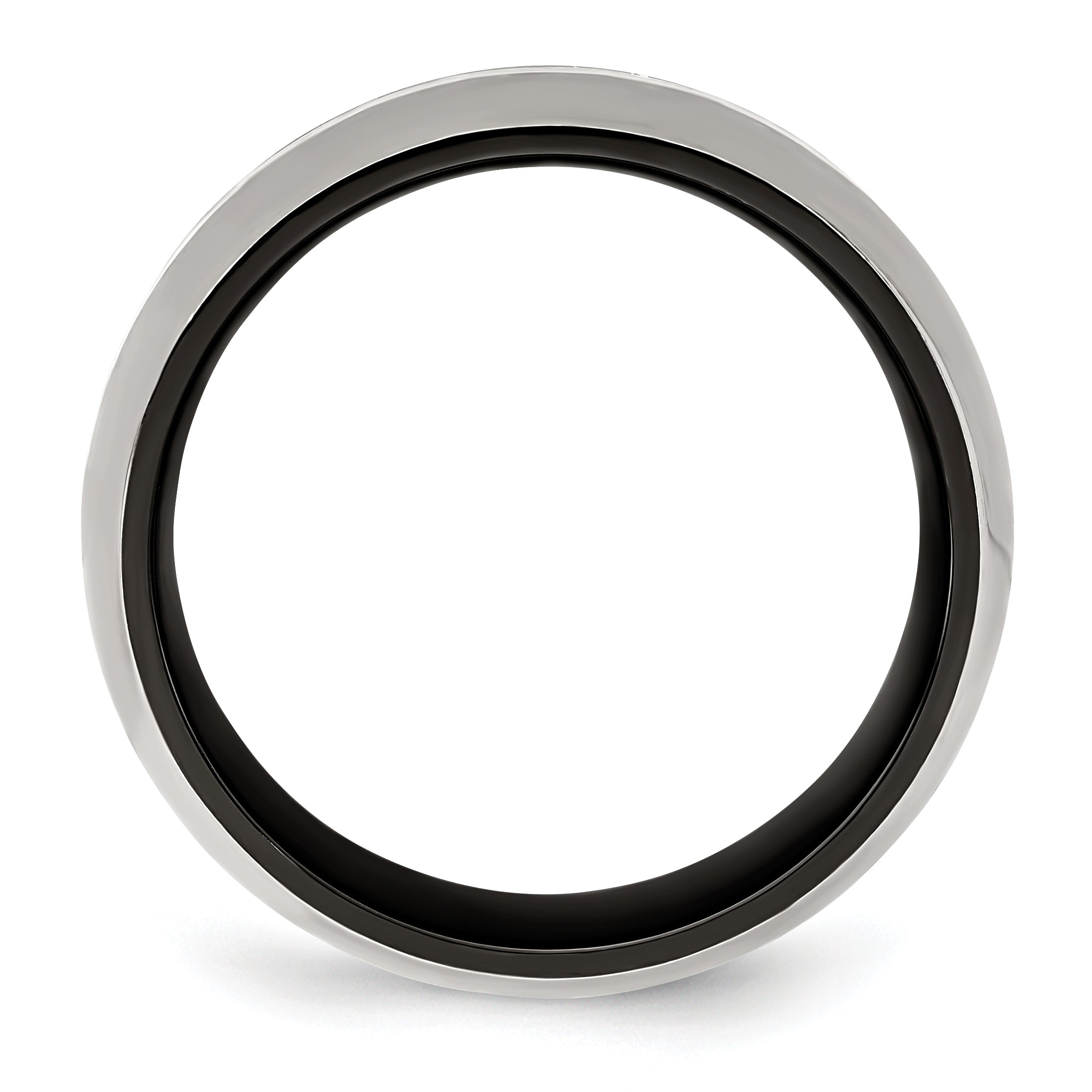 Edward Mirell Black Ti/Sterling Silver/Titanium Domed Brushed/Polished 9mm Band